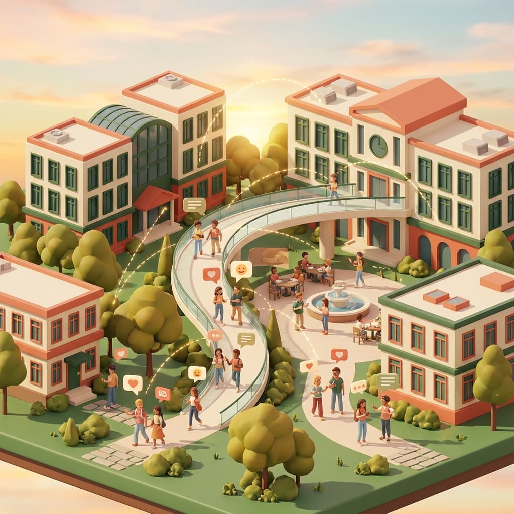 Students connecting on campus